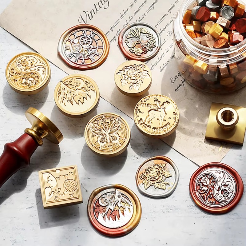 Wax Seal Stamp Kit - 9 sellos de cera + 1